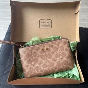 Coach Brown Wristlet